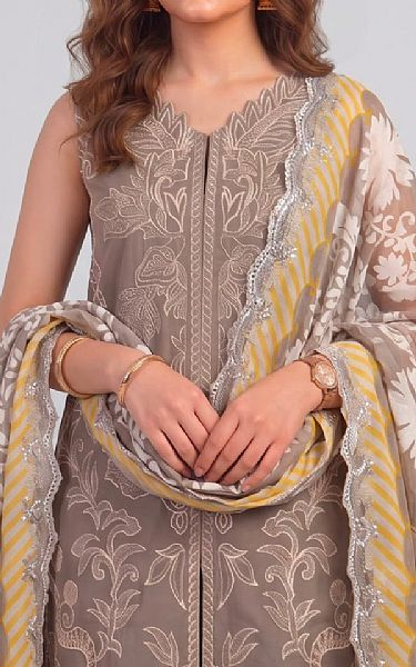 Asifa N Nabeel Warm Grey Lawn Suit | Pakistani Lawn Dress in USA- Image 2