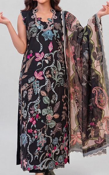 Asifa N Nabeel Black Lawn Suit | Pakistani Lawn Dress in USA- Image 1