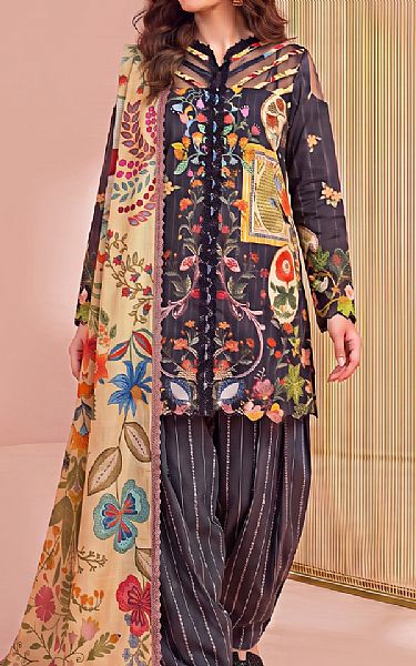 Asifa N Nabeel Black Lawn Suit | Pakistani Lawn Dress in USA- Image 1