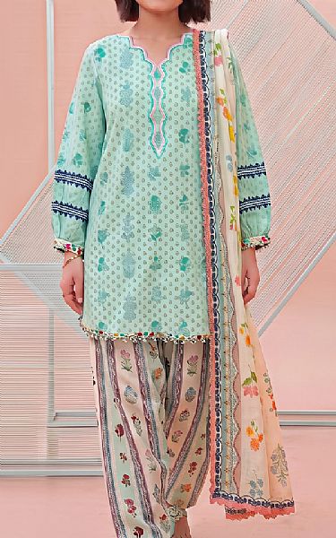 Asifa N Nabeel Sea Mist Lawn Suit | Pakistani Lawn Dress in USA- Image 1