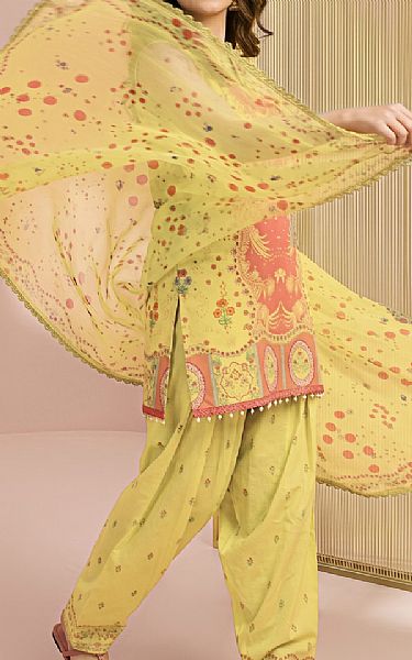 Asifa N Nabeel Arylide Yellow Lawn Suit | Pakistani Lawn Dress in USA- Image 2