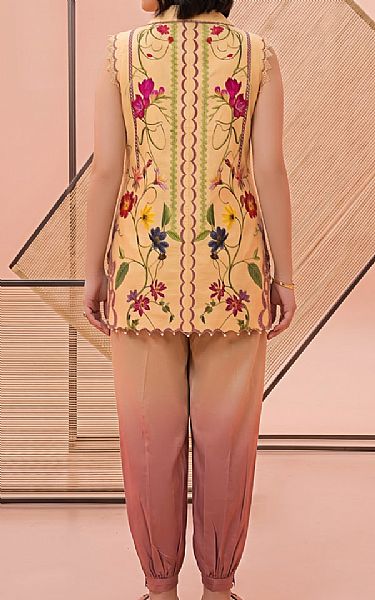 Asifa N Nabeel Sand Gold Lawn Suit | Pakistani Lawn Dress in USA- Image 2