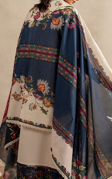 Asifa N Nabeel White/Blue Lawn Suit | Pakistani Lawn Dress in USA- Image 2