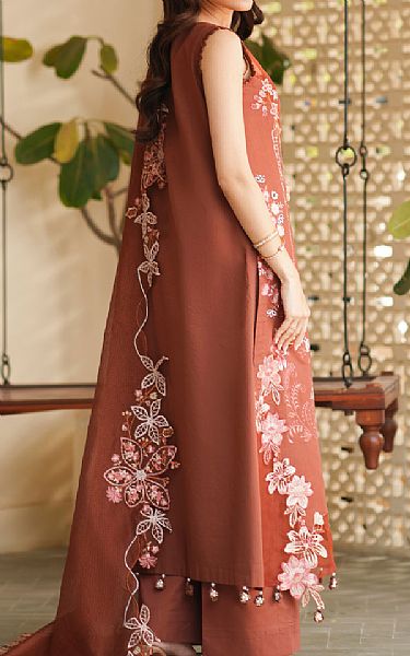 Asifa N Nabeel Chestnut Brown Lawn Suit | Pakistani Lawn Dress in USA- Image 2