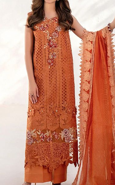 Asifa N Nabeel Rust Lawn Suit | Pakistani Lawn Dress in USA- Image 1