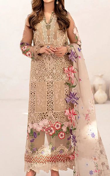 Asifa N Nabeel Tan Lawn Suit | Pakistani Lawn Dress in USA- Image 1