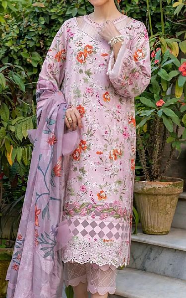 Asifa N Nabeel Light Pink Lawn Suit | Pakistani Lawn Dress in USA- Image 1