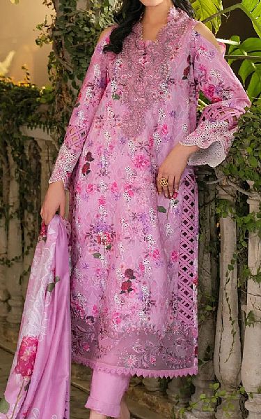 Asifa N Nabeel Pink Pearl Lawn Suit | Pakistani Lawn Dress in USA- Image 1