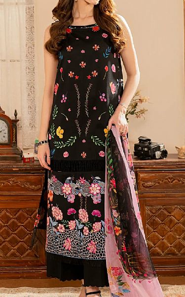 Asifa N Nabeel Black Lawn Suit | Pakistani Lawn Dress in USA- Image 1