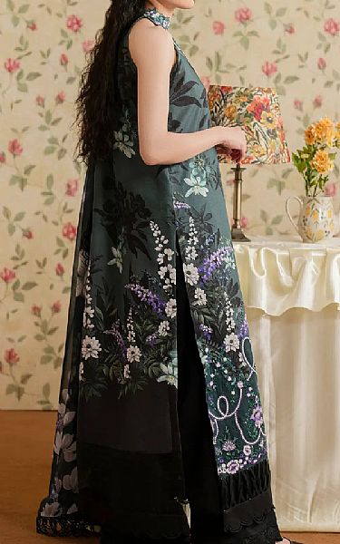 Asifa N Nabeel Charcoal Grey Lawn Suit | Pakistani Lawn Dress in USA- Image 2