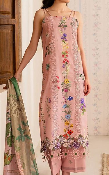 Asifa N Nabeel Light Pink Lawn Suit | Pakistani Lawn Dress in USA- Image 1