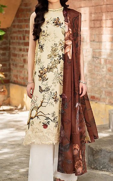 Asifa N Nabeel Off White Lawn Suit | Pakistani Lawn Dress in USA- Image 1