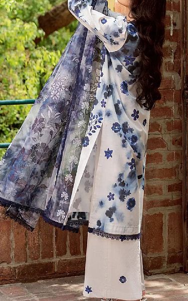 Asifa N Nabeel Off White Lawn Suit | Pakistani Lawn Dress in USA- Image 2