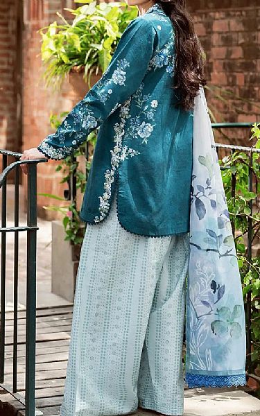 Asifa N Nabeel Deep Sea Green Lawn Suit | Pakistani Lawn Dress in USA- Image 2