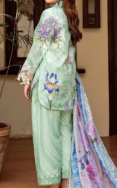 Asifa N Nabeel Light Green Lawn Suit | Pakistani Lawn Dress in USA- Image 2