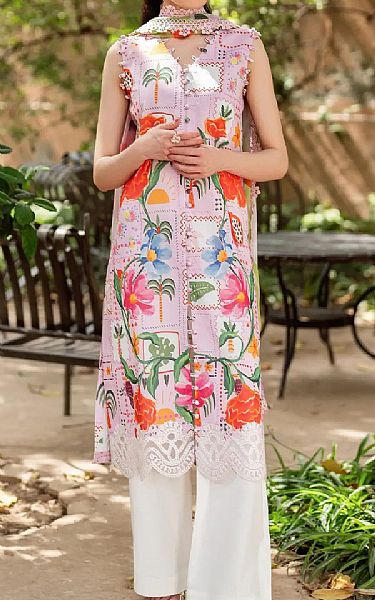 Asifa N Nabeel Pink Lawn Suit | Pakistani Lawn Dress in USA- Image 1