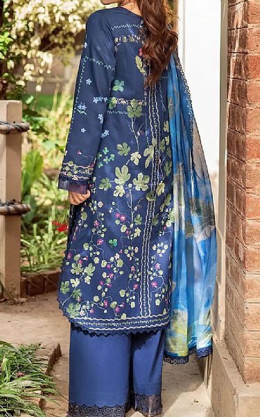 Asifa N Nabeel Navy Blue Lawn Suit | Pakistani Lawn Dress in USA- Image 2
