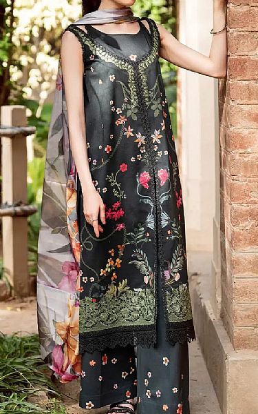 Asifa N Nabeel Black Lawn Suit | Pakistani Lawn Dress in USA- Image 1