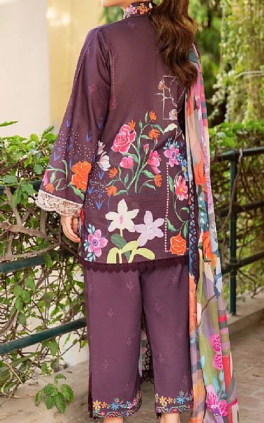 Asifa N Nabeel Plum Lawn Suit | Pakistani Lawn Dress in USA- Image 2