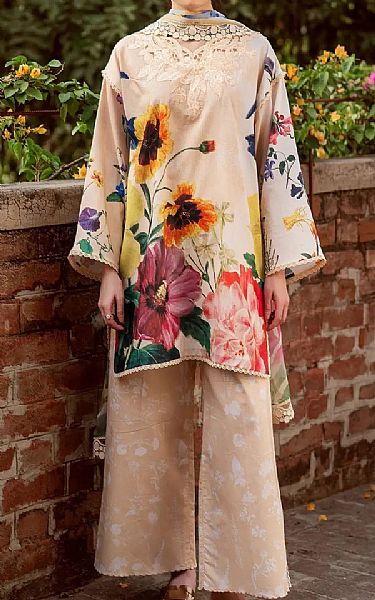 Asifa N Nabeel Ivory Lawn Suit | Pakistani Lawn Dress in USA- Image 1