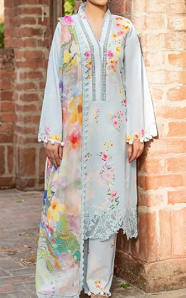 Asifa N Nabeel Pale Blue Lawn Suit | Pakistani Lawn Dress in USA- Image 1