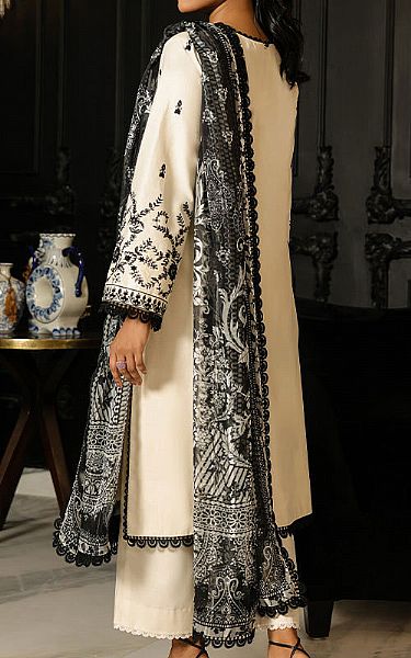 Asim Jofa Off-white Cambric Suit | Pakistani Lawn Dress in USA- Image 2
