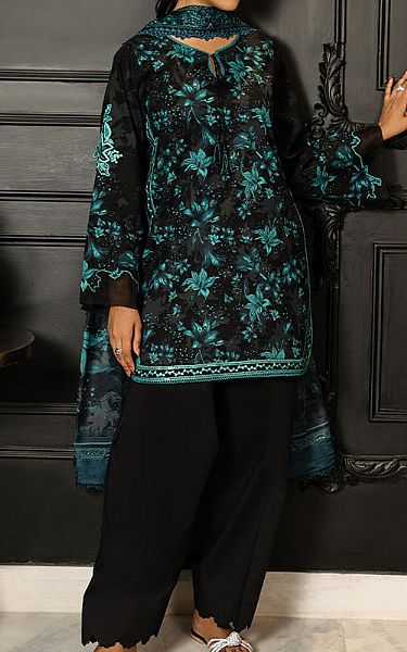 Asim Jofa Black Cambric Suit | Pakistani Lawn Dress in USA- Image 1