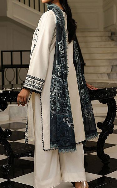 Asim Jofa Off-white Cambric Suit | Pakistani Lawn Dress in USA- Image 2
