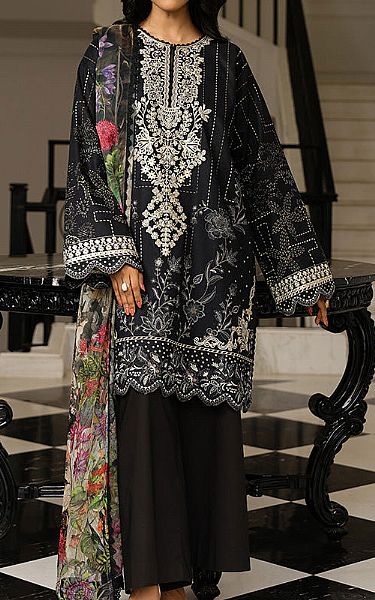 Asim Jofa Black Lawn Suit | Pakistani Lawn Dress in USA- Image 1