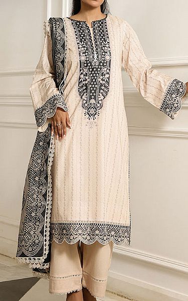 Asim Jofa Ivory Lawn Suit | Pakistani Lawn Dress in USA- Image 1
