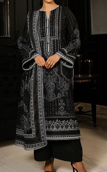 Asim Jofa Black Lawn Suit | Pakistani Lawn Dress in USA- Image 1