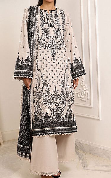 Asim Jofa Off-white Lawn Suit | Pakistani Lawn Dress in USA- Image 1