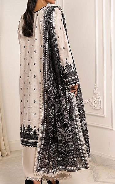 Asim Jofa Off-white Lawn Suit | Pakistani Lawn Dress in USA- Image 2