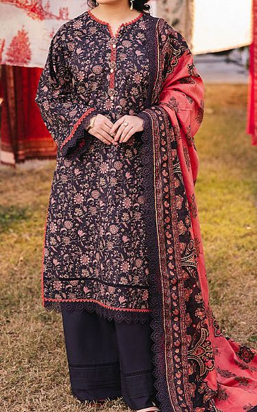 Asim Jofa Black Lawn Suit | Pakistani Lawn Dress in USA- Image 1