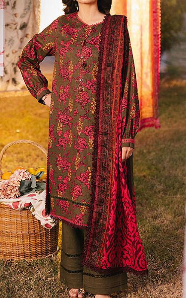 Asim Jofa Green Lawn Suit | Pakistani Lawn Dress in USA- Image 1