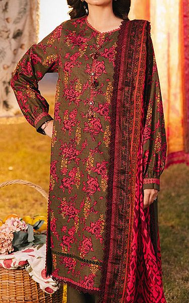 Asim Jofa Green Lawn Suit | Pakistani Lawn Dress in USA- Image 2