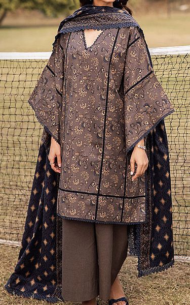 Asim Jofa Warm Grey Lawn Suit | Pakistani Lawn Dress in USA- Image 1