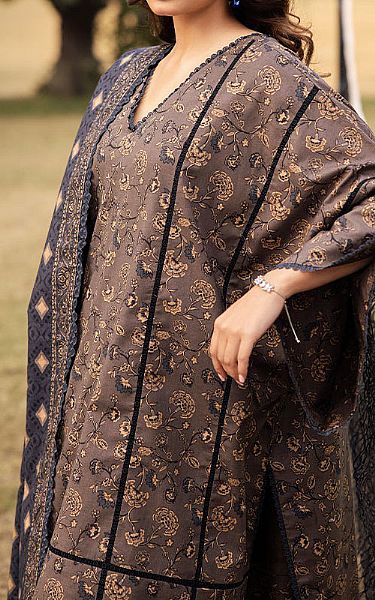 Asim Jofa Warm Grey Lawn Suit | Pakistani Lawn Dress in USA- Image 2