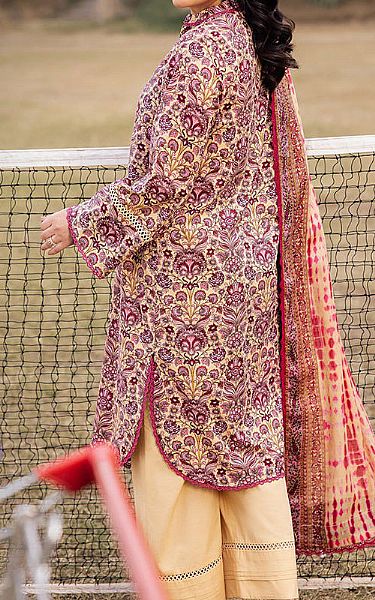 Asim Jofa Ivory/Plum Lawn Suit | Pakistani Lawn Dress in USA- Image 2