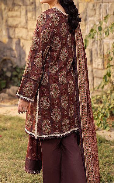 Asim Jofa Seal Brown Lawn Suit | Pakistani Lawn Dress in USA- Image 2