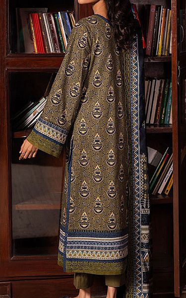 Asim Jofa Olive Lawn Suit | Pakistani Lawn Dress in USA- Image 2
