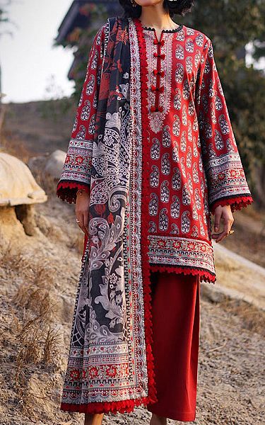 Asim Jofa Scarlet Lawn Suit | Pakistani Lawn Dress in USA- Image 1