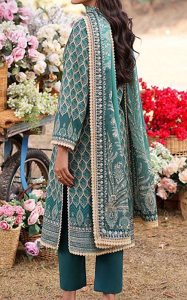 Asim Jofa Teal Lawn Suit | Pakistani Lawn Dress in USA- Image 2