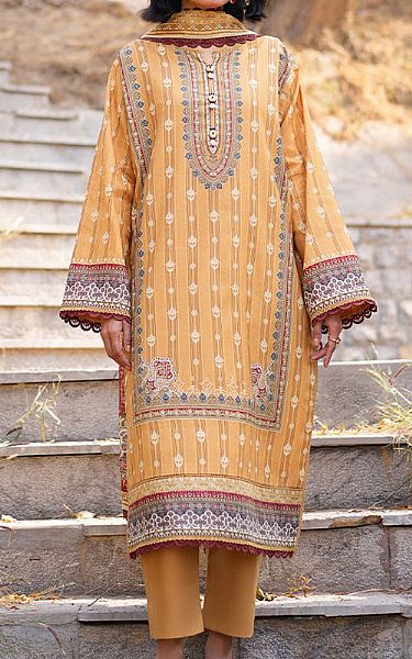 Asim Jofa Sand Gold Lawn Suit | Pakistani Lawn Dress in USA- Image 1