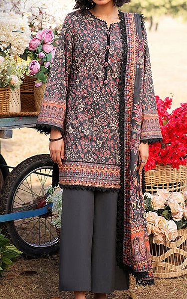 Asim Jofa Grey Lawn Suit | Pakistani Lawn Dress in USA- Image 1