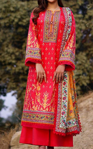 Asim Jofa Hot Pink Lawn Suit | Pakistani Lawn Dress in USA- Image 1