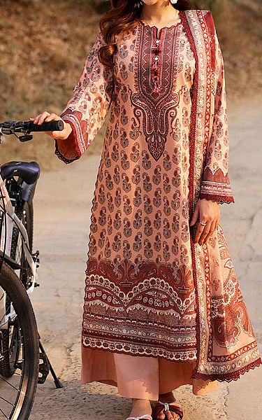 Asim Jofa Brown Lawn Suit | Pakistani Lawn Dress in USA- Image 1