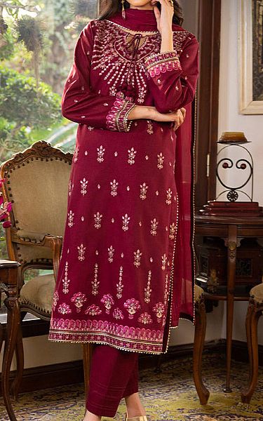 Asim Jofa Carmine Cambric Suit | Pakistani Lawn Dress in USA- Image 1