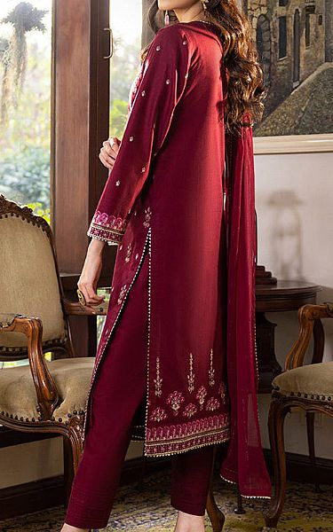 Asim Jofa Carmine Cambric Suit | Pakistani Lawn Suits- Image 2