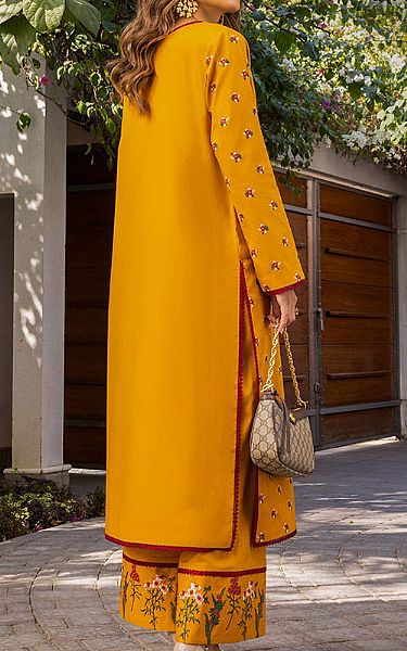 Asim Jofa Mustard Cambric Suit (2 Pcs) | Pakistani Lawn Suits- Image 2